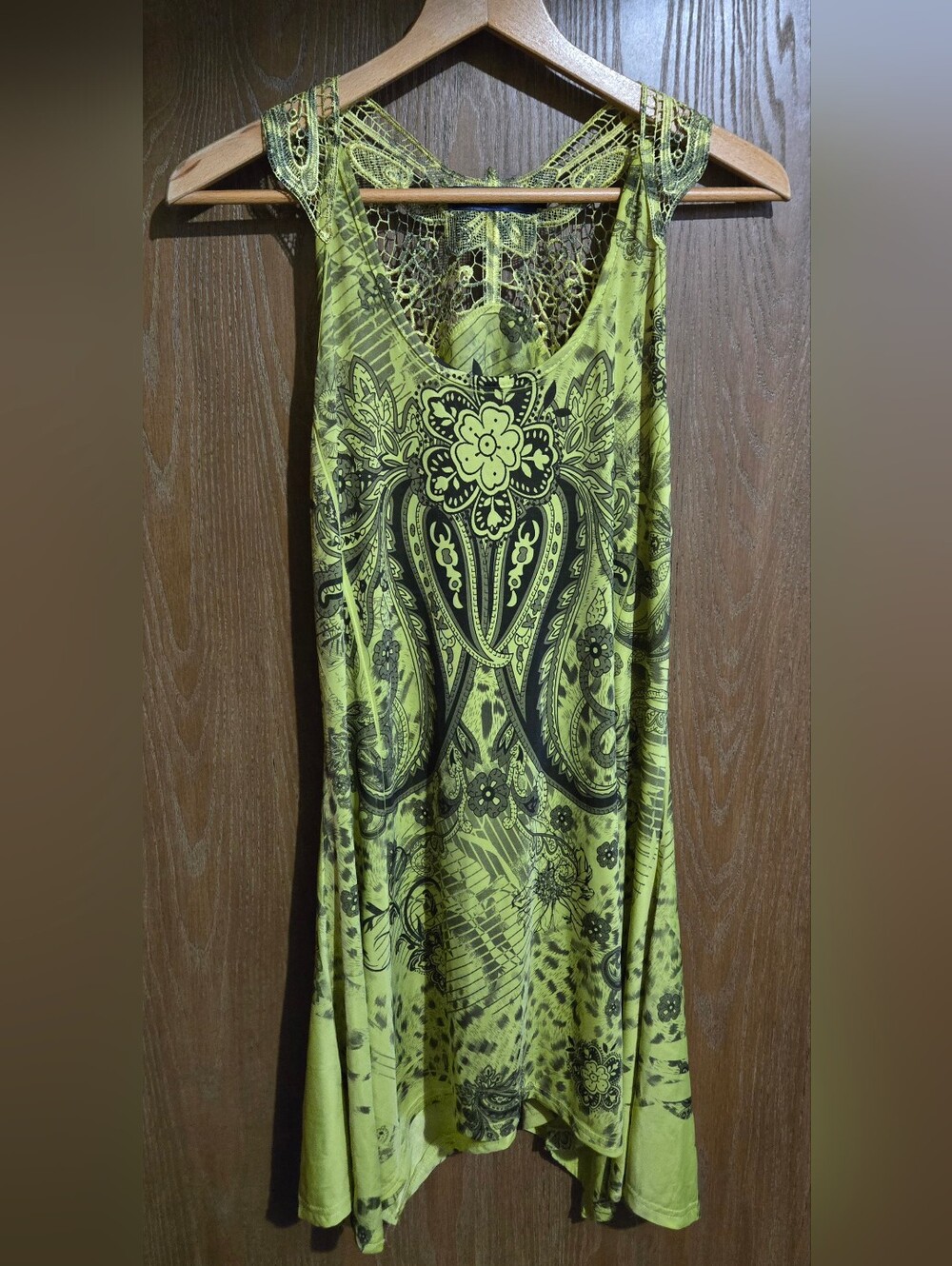 Xception Paisley Dress In Bright Lime Green With Open Back Butterfly Piece